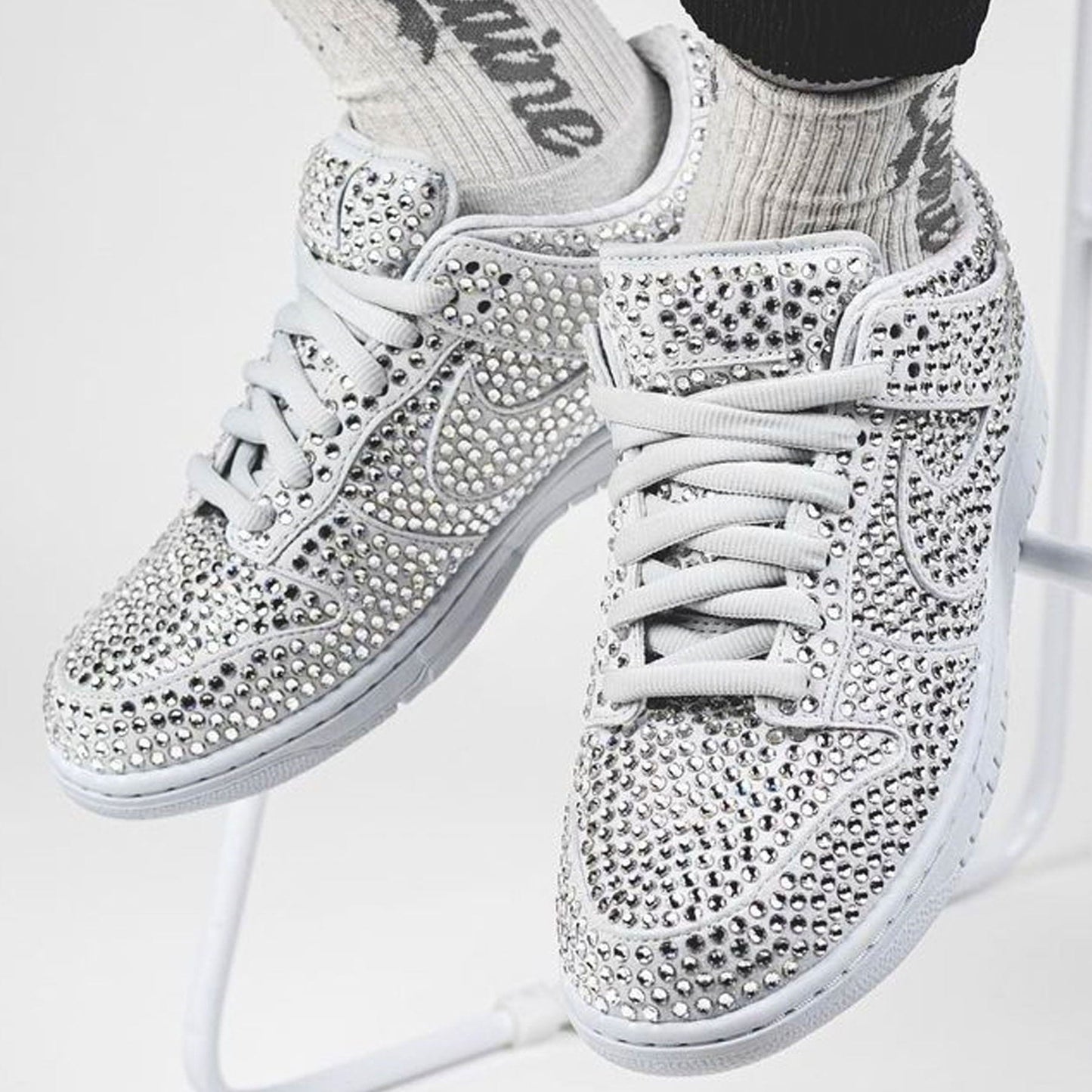 Cactus Plant Flea Market x Swarovski x Dunk Low 'Pure Platinum' — UK 3 | EU 35.5 | US 3.5 — Alternate View 7