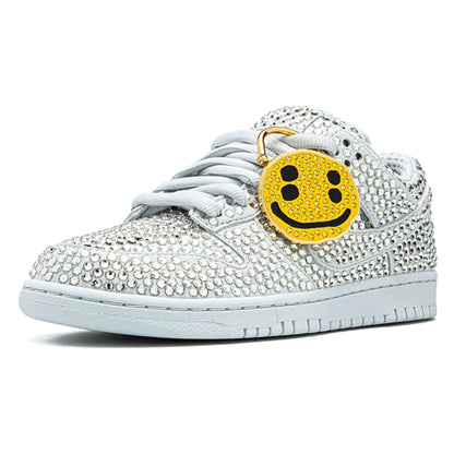 Cactus Plant Flea Market x Swarovski x Dunk Low 'Pure Platinum' — UK 3 | EU 35.5 | US 3.5 — Top View