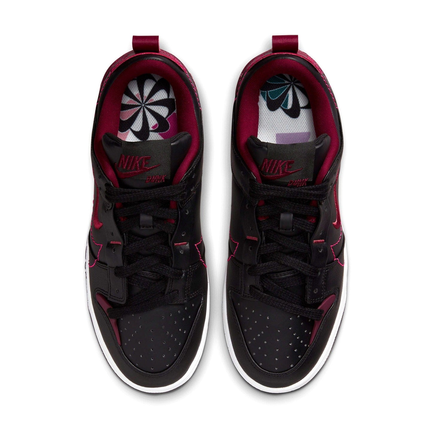 Nike Dunk Low Disrupt 2 Wmns 'Black Dark Beetroot' — UK 2.5 | EU 35.5 | US 5 — Top View