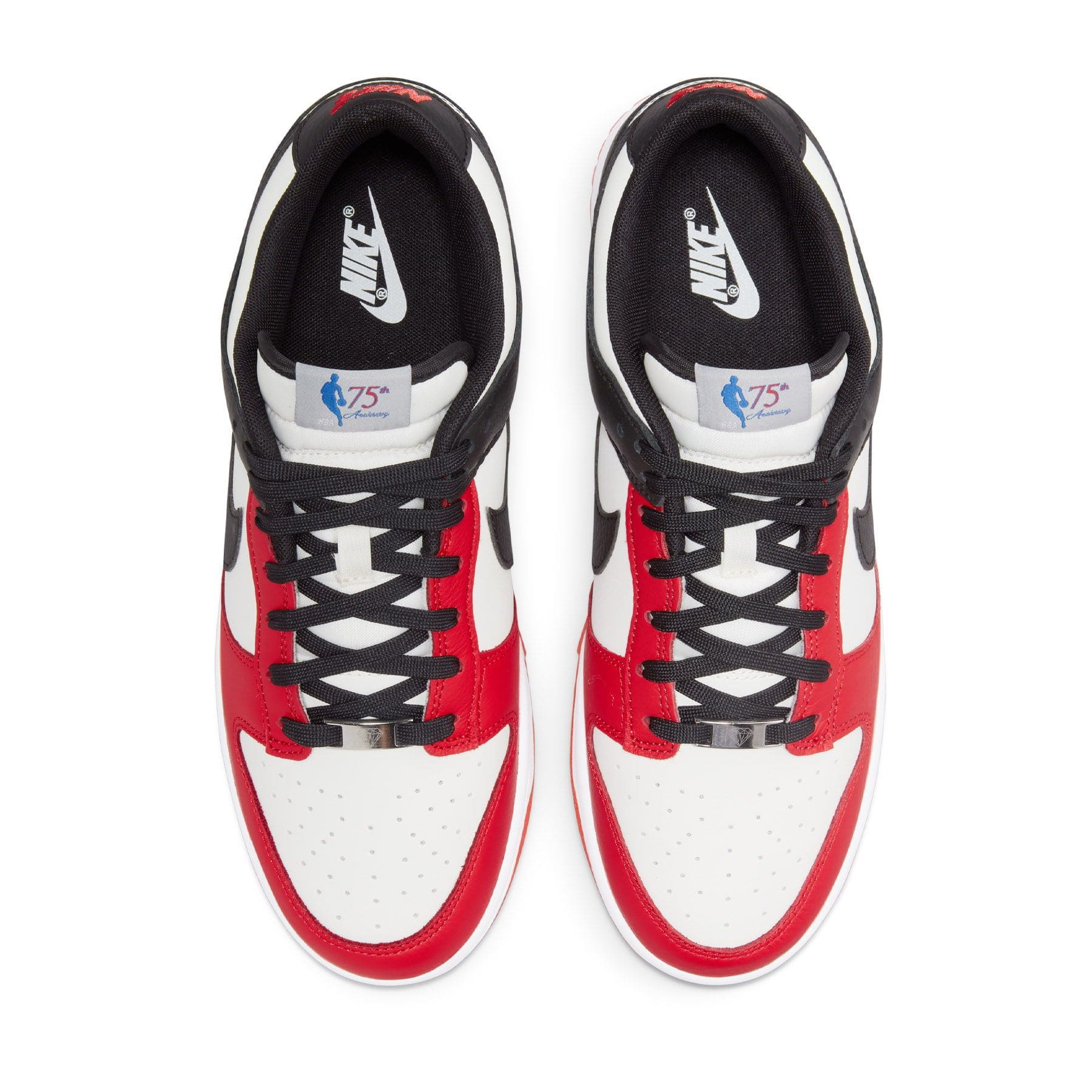 NBA x Nike Dunk Low EMB '75th Anniversary - Chicago' — UK 3 | EU 35.5 | US 3.5 — Back View