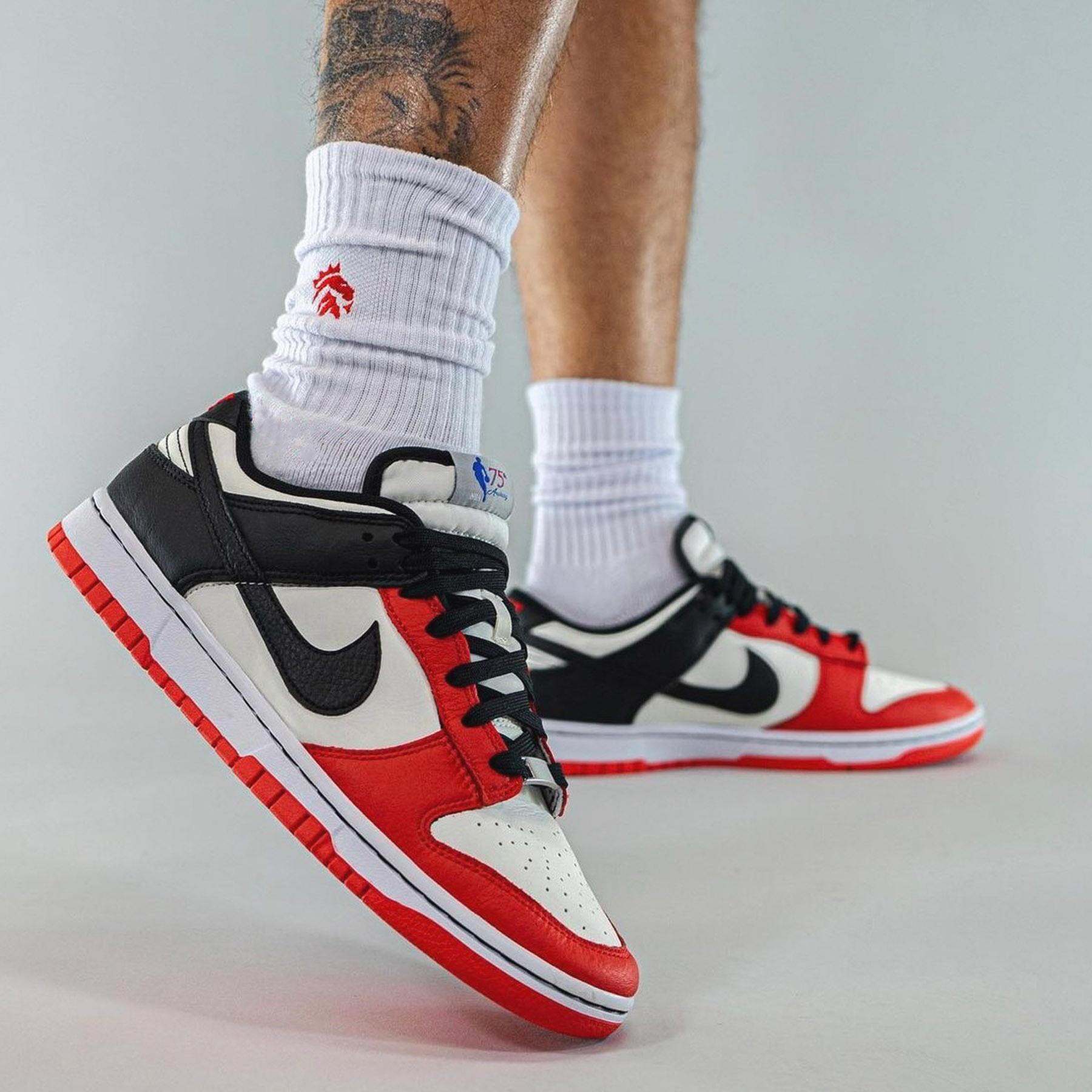 NBA x Nike Dunk Low EMB '75th Anniversary - Chicago' — UK 3 | EU 35.5 | US 3.5 — Lifestyle View
