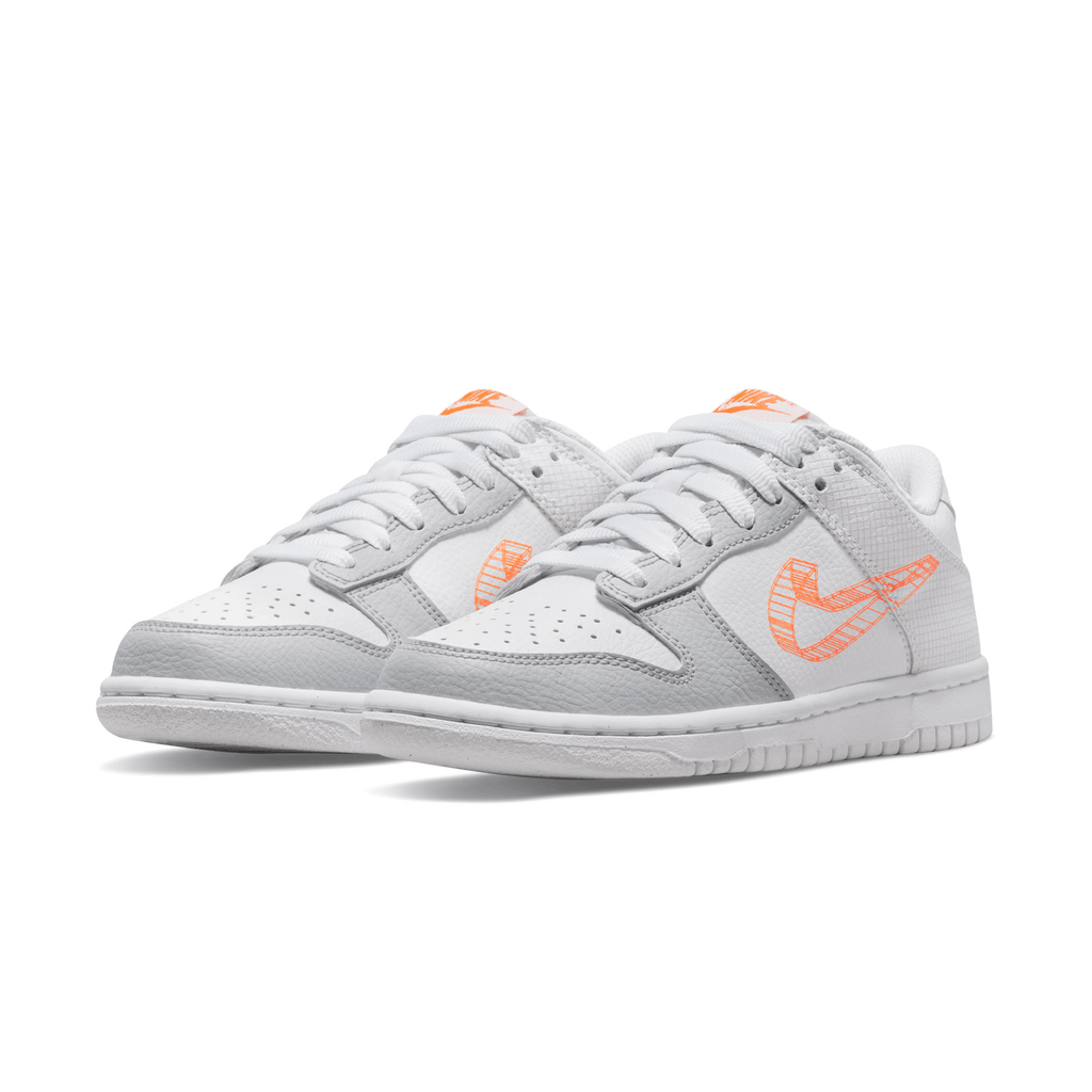 Nike Dunk Low GS 3D Swoosh White Grey — UK 13.5 | EU 32 | US 1Y — Side View