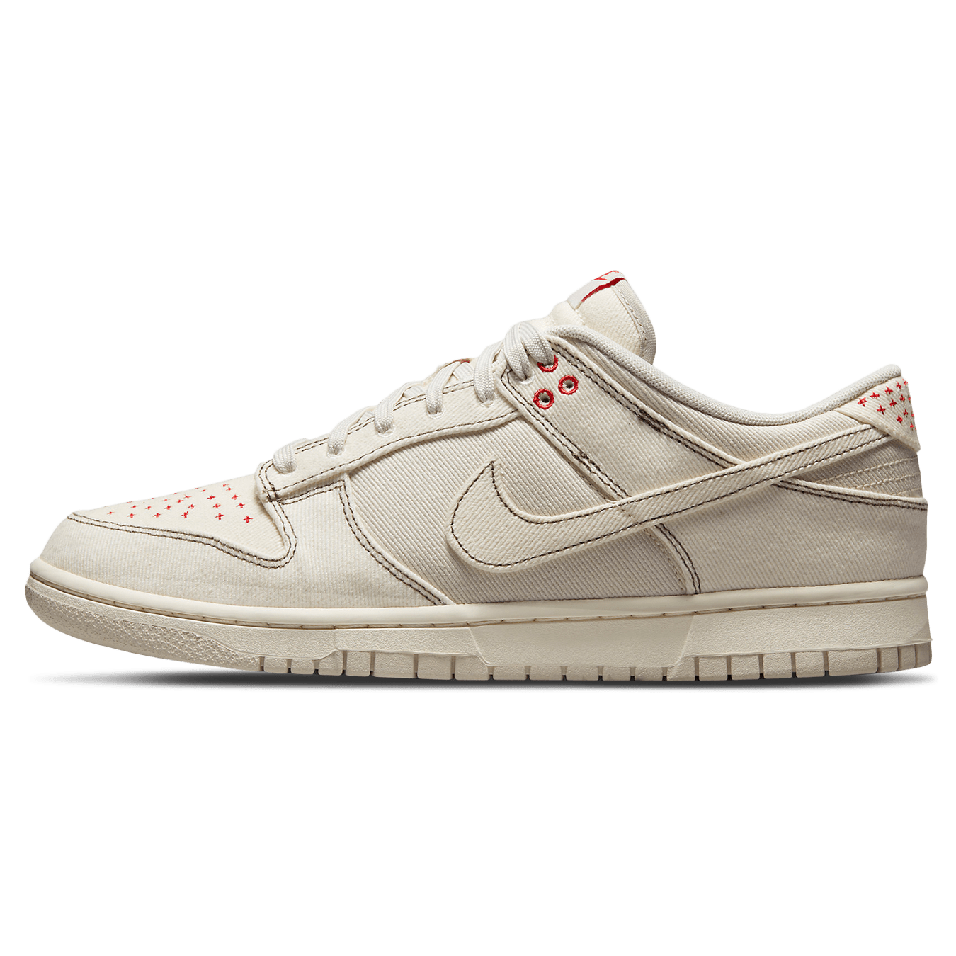 Nike Dunk Low 'Sashiko - Light Orewood Brown' — UK 3 | EU 35.5 | US 3.5 — Front View
