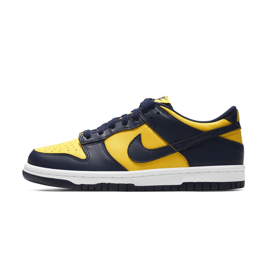 Nike Dunk Low GS 'Michigan' 2021 — UK 13.5 | EU 32 | US 1Y — Front View