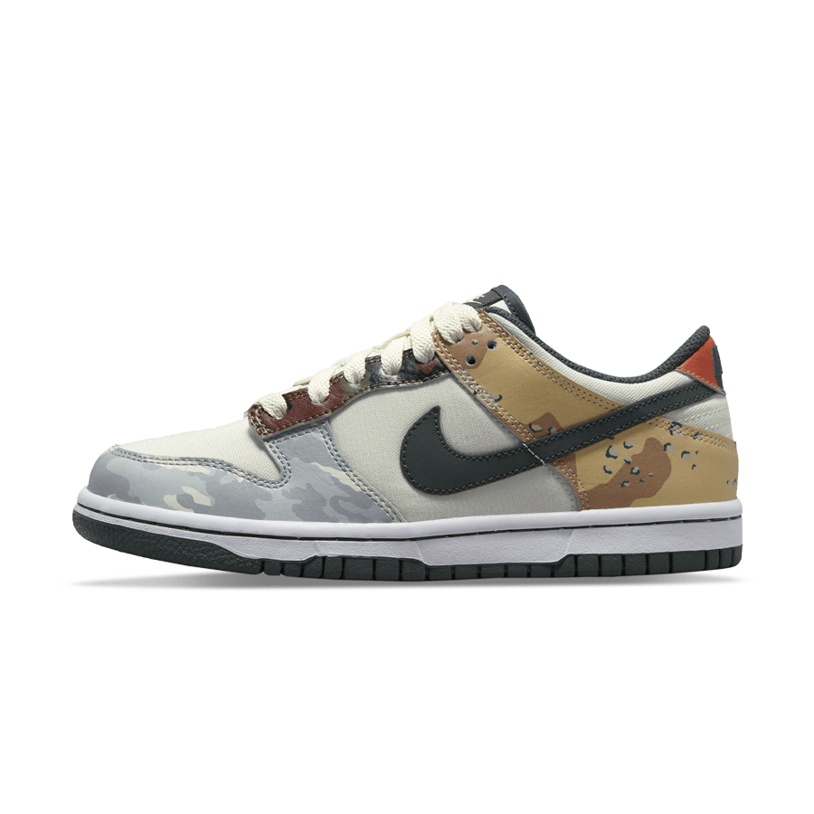 Nike Dunk Low SE GS 'Sail Multi-Camo' — UK 13.5 | EU 32 | US 1Y — Front View