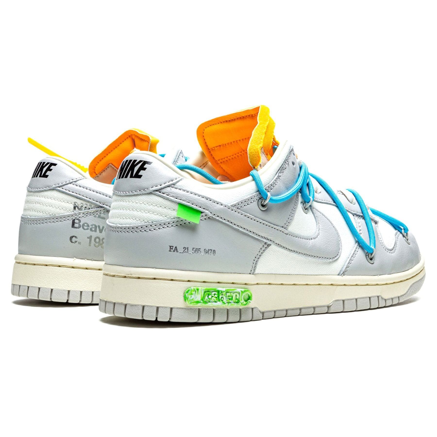 Off-White x Nike Dunk Low 'Lot 02 of 50' — UK 3 | EU 35.5 | US 3.5 — Back View