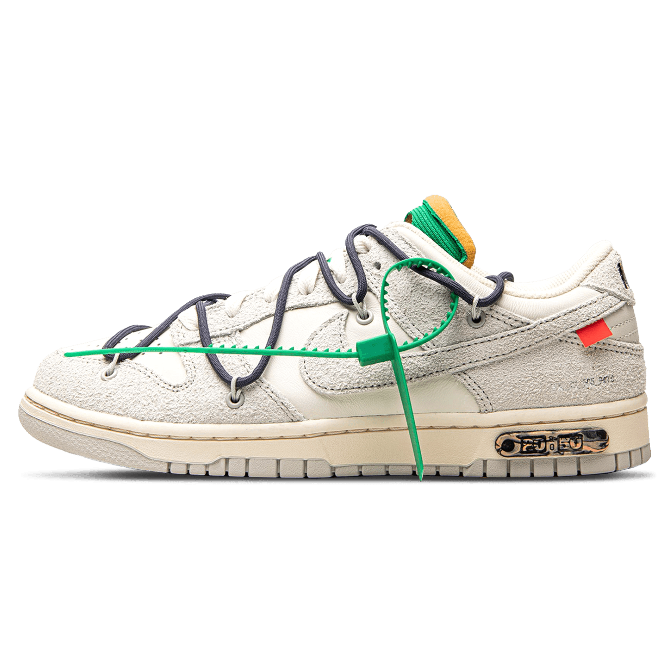 Off-White x Nike Dunk Low 'Lot 20 of 50' — UK 3 | EU 35.5 | US 3.5 — Front View