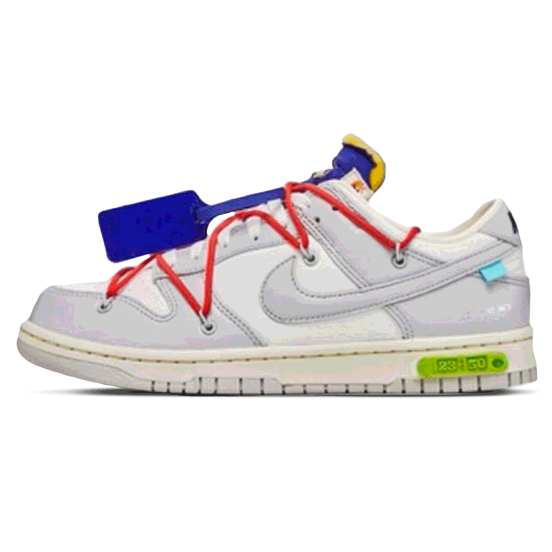 Off-White x Nike Dunk Low 'Lot 23 of 50' — UK 3 | EU 35.5 | US 3.5 — Front View