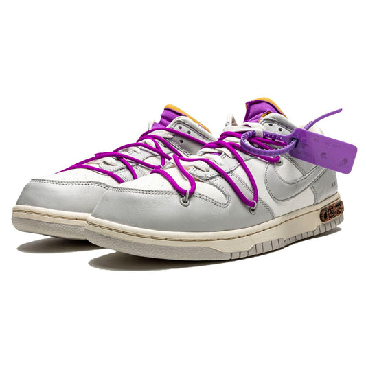 Off-White x Nike Dunk Low 'Lot 28 of 50' — UK 3 | EU 35.5 | US 3.5 — Side View