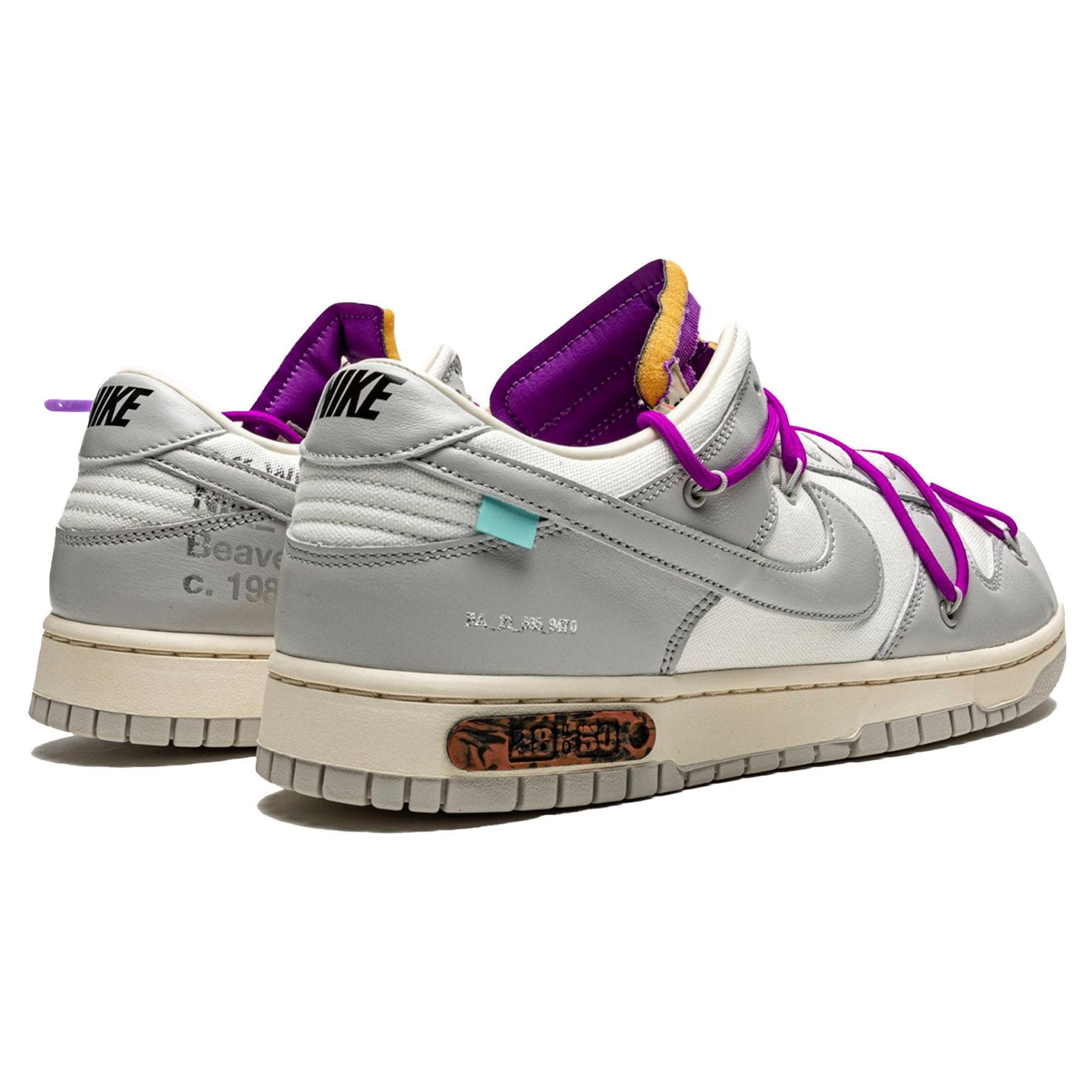 Off-White x Nike Dunk Low 'Lot 28 of 50' — UK 3 | EU 35.5 | US 3.5 — Back View