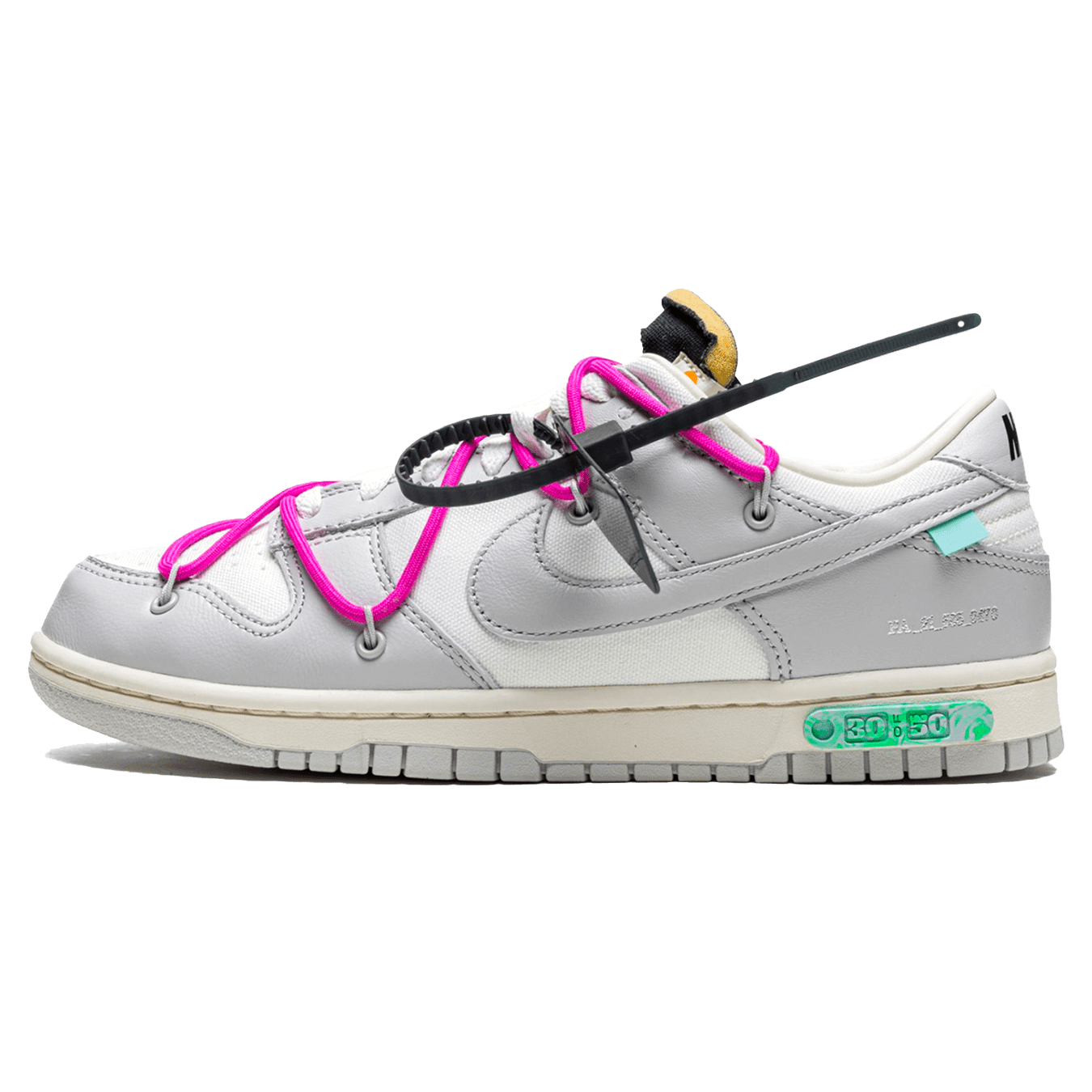 Off-White x Nike Dunk Low 'Lot 30 of 50' — UK 3 | EU 35.5 | US 3.5 — Front View