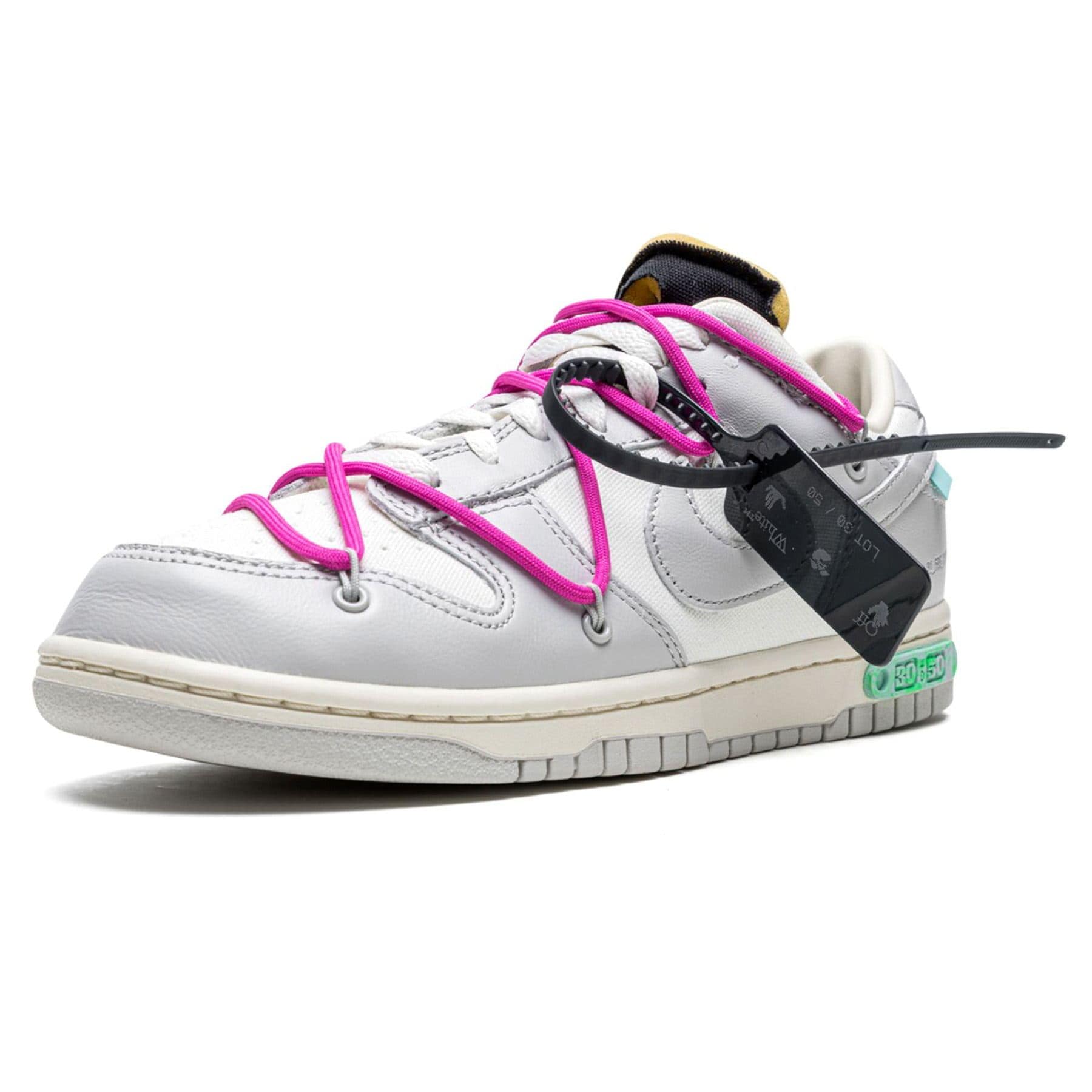 Off-White x Nike Dunk Low 'Lot 30 of 50' — UK 3 | EU 35.5 | US 3.5 — Top View