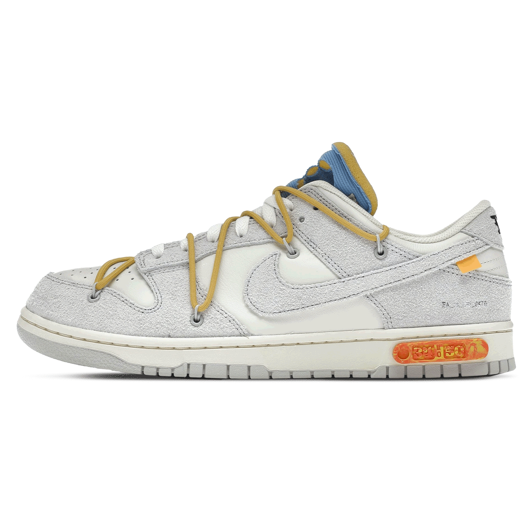 Off-White x Nike Dunk Low 'Lot 34 of 50' — UK 3 | EU 35.5 | US 3.5 — Front View