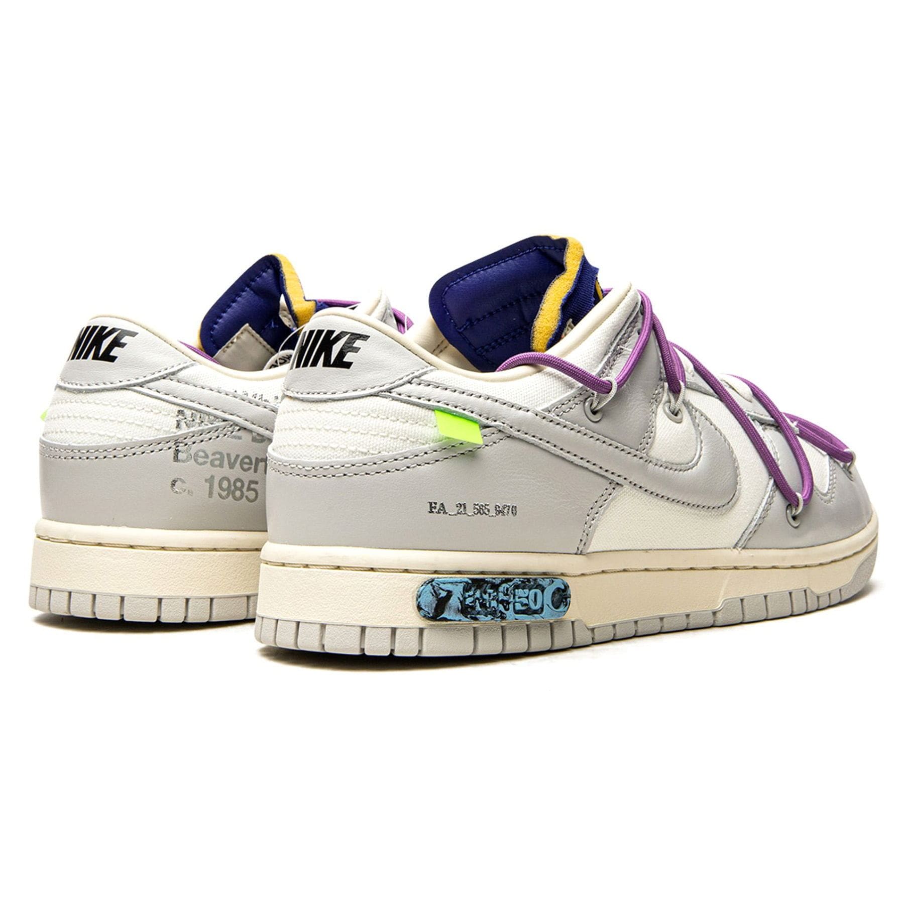 Off-White x Nike Dunk Low 'Lot 48 of 50' — UK 3 | EU 35.5 | US 3.5 — Back View