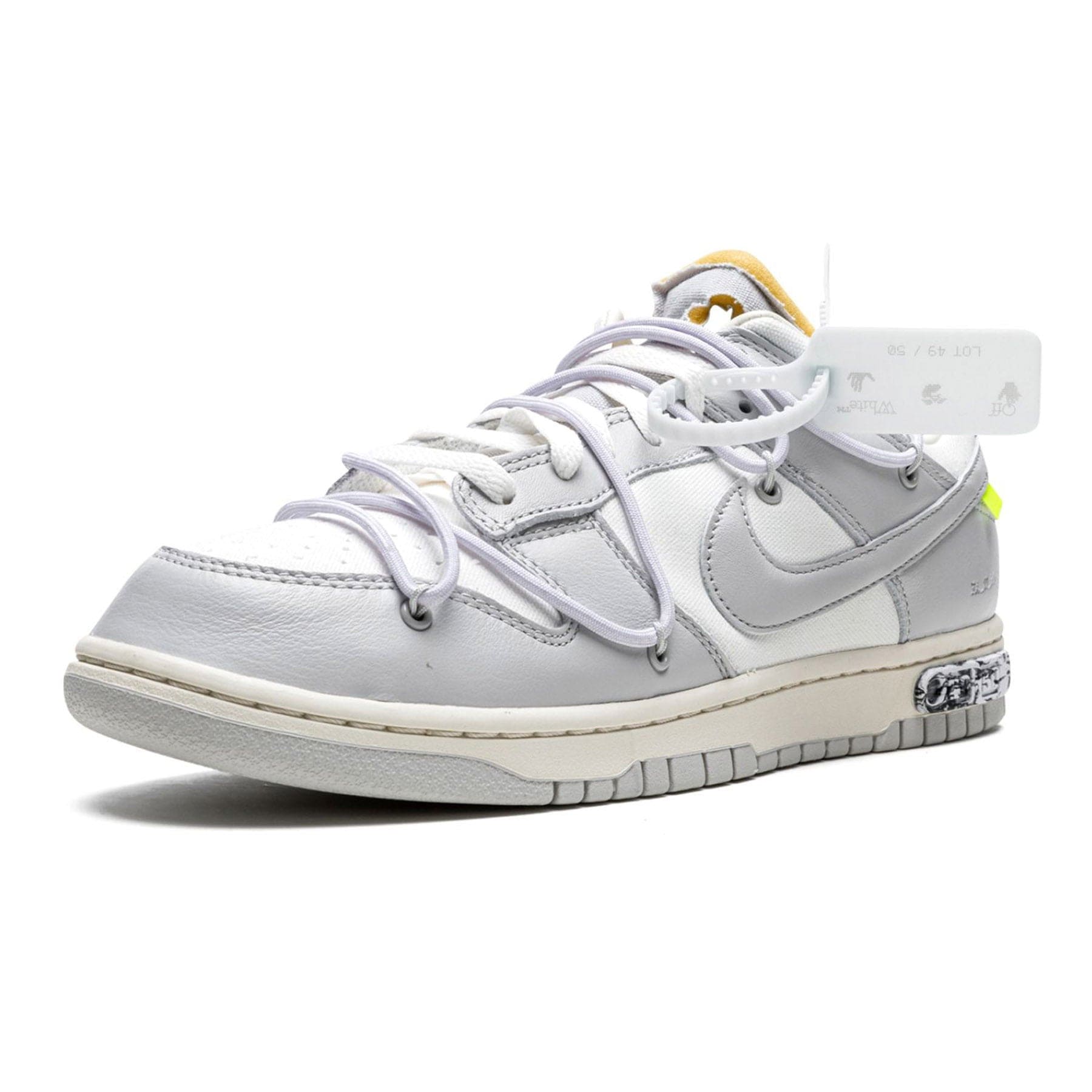 Off-White x Nike Dunk Low 'Lot 49 of 50' — UK 3 | EU 35.5 | US 3.5 — Top View