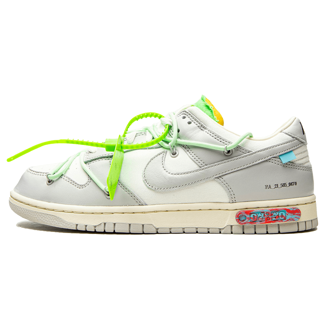 Off-White x Nike Dunk Low 'Lot 07 of 50' — UK 3 | EU 35.5 | US 3.5 — Front View