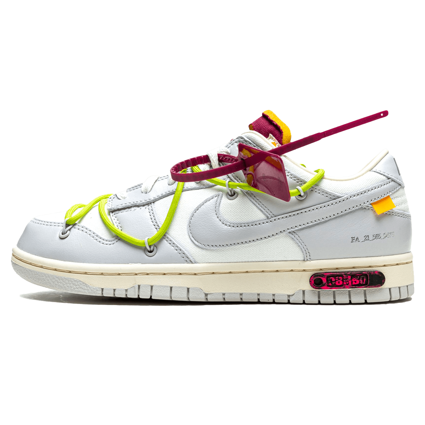 Off-White x Nike Dunk Low 'Lot 08 of 50' — UK 3 | EU 35.5 | US 3.5 — Front View