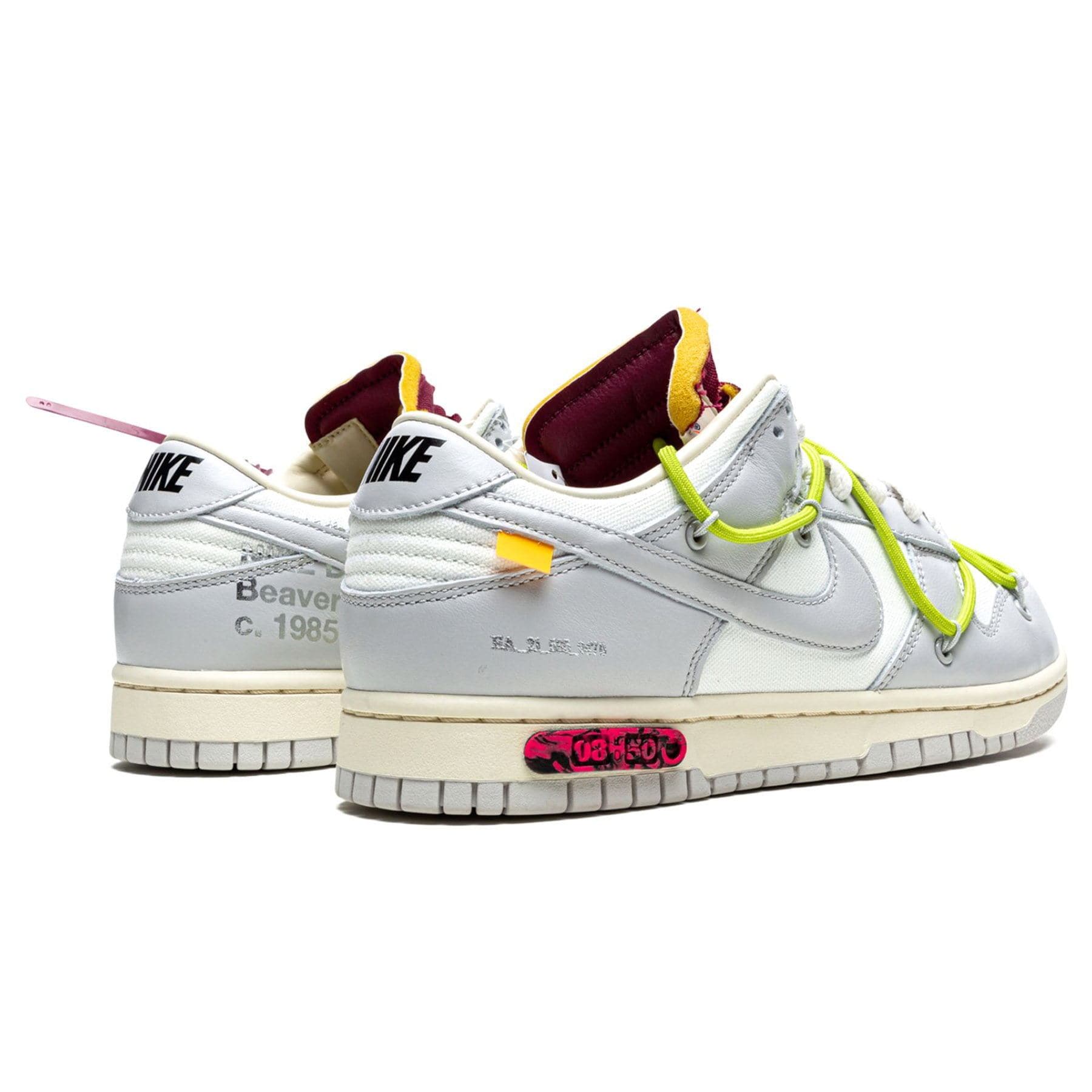 Off-White x Nike Dunk Low 'Lot 08 of 50' — UK 3 | EU 35.5 | US 3.5 — Back View