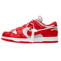 OFF-WHITE x Nike Dunk Low 'University Red' — UK 3 | EU 35.5 | US 3.5 — Front View