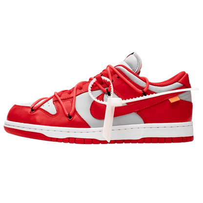 OFF-WHITE x Nike Dunk Low 'University Red' — UK 3 | EU 35.5 | US 3.5 — Front View