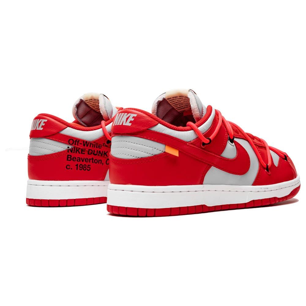 OFF-WHITE x Nike Dunk Low 'University Red' — UK 3 | EU 35.5 | US 3.5 — Back View