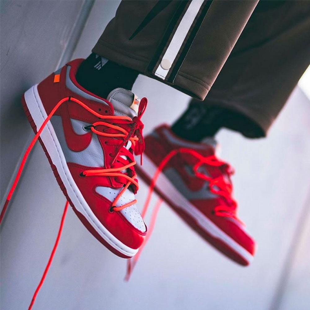 OFF-WHITE x Nike Dunk Low 'University Red' — UK 3 | EU 35.5 | US 3.5 — Alternate View 7