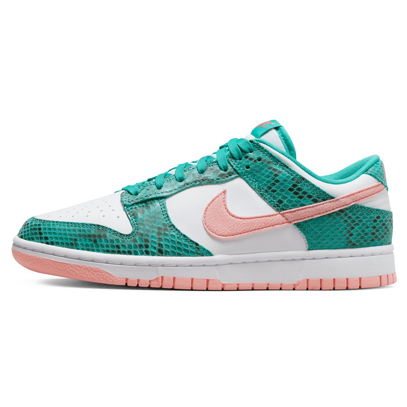 Nike Dunk Low 'Washed Teal Snakeskin' — UK 3 | EU 35.5 | US 3.5 — Front View