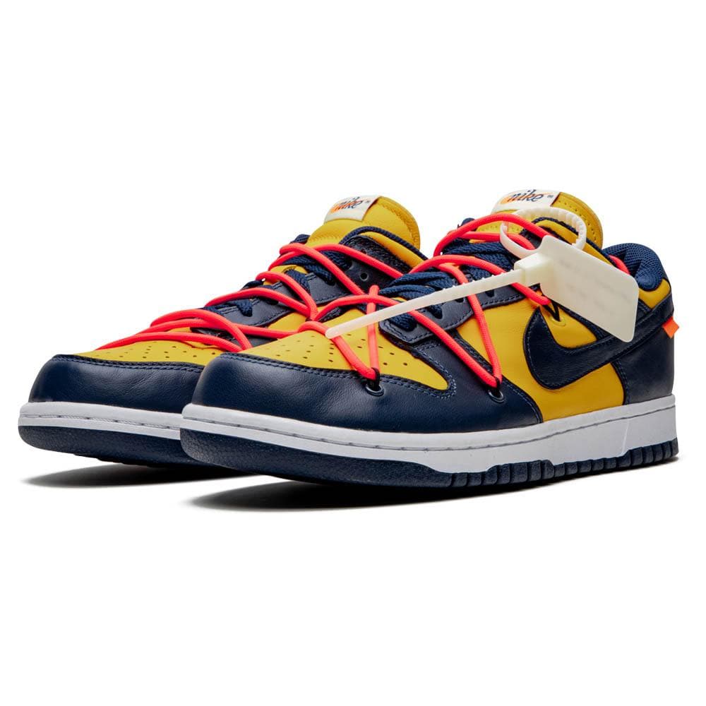OFF-WHITE x Nike Dunk Low 'University Gold' — UK 3 | EU 35.5 | US 3.5 — Side View