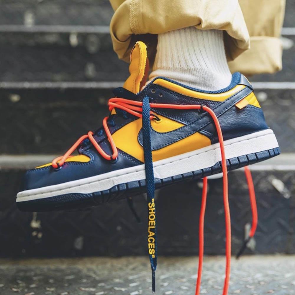 OFF-WHITE x Nike Dunk Low 'University Gold' — UK 3 | EU 35.5 | US 3.5 — Alternate View 7