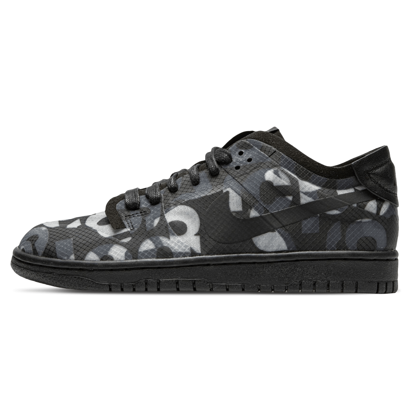 Comme des Garçons x Nike Dunk Low Wmns 'Monogram Print' — UK 2.5 | EU 35.5 | US 5 — Front View