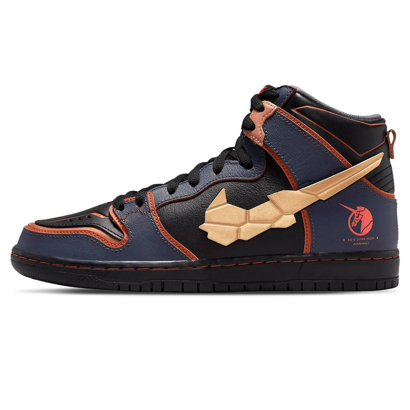 Gundam x Nike Dunk High SB 'Project Unicorn - Banshee Norn' — UK 3 | EU 35.5 | US 3.5 — Front View