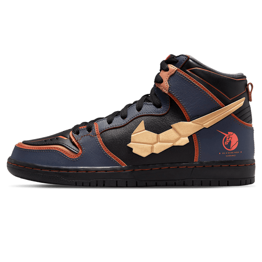 Gundam x Nike Dunk High SB 'Project Unicorn - Banshee Norn' — UK 3 | EU 35.5 | US 3.5 — Front View