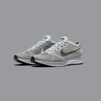 Nike Flyknit Racer Pure Platinum-Cool Grey — UK 3 | EU 35.5 | US 3.5 — Side View
