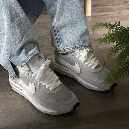 Fragment Design x sacai x Nike LDV Waffle 'Light Smoke Grey' — UK 3 | EU 35.5 | US 3.5 — Lifestyle View