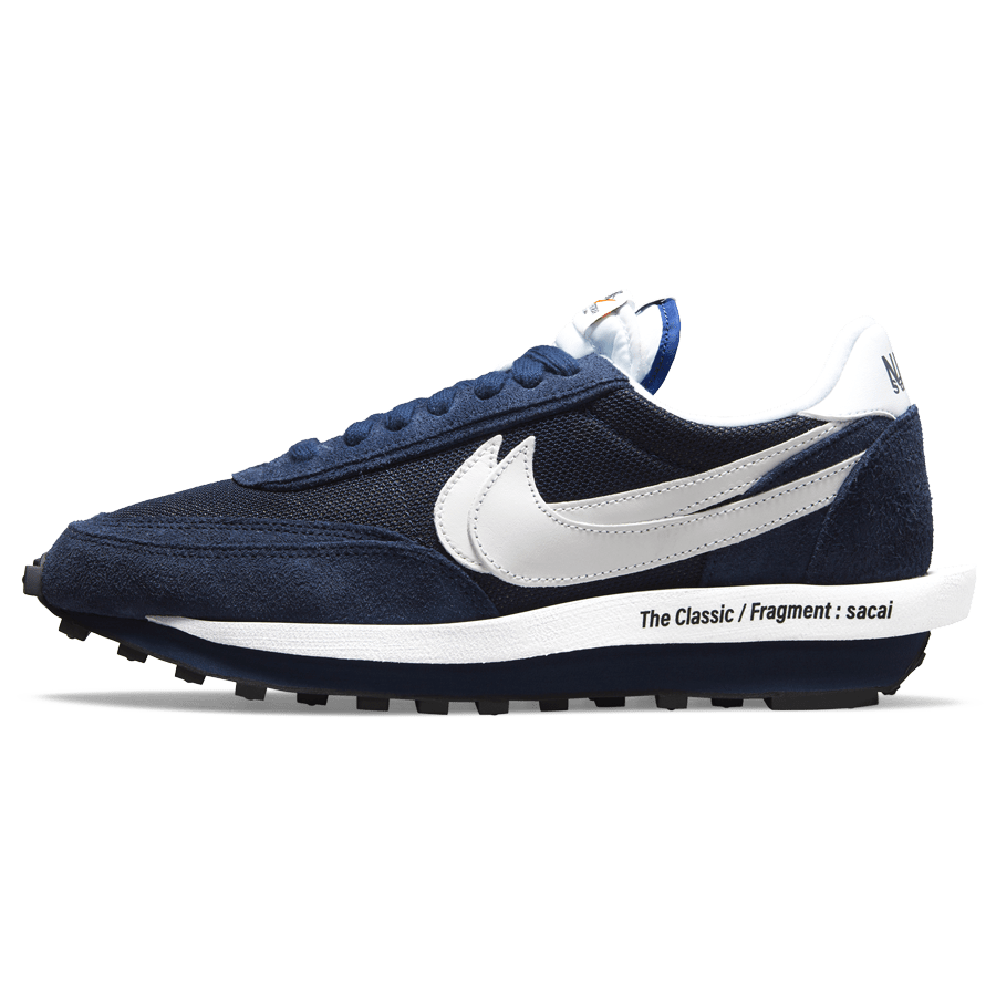 Fragment Design x sacai x Nike LDV Waffle 'Blackened Blue' — UK 3 | EU 35.5 | US 3.5 — Front View