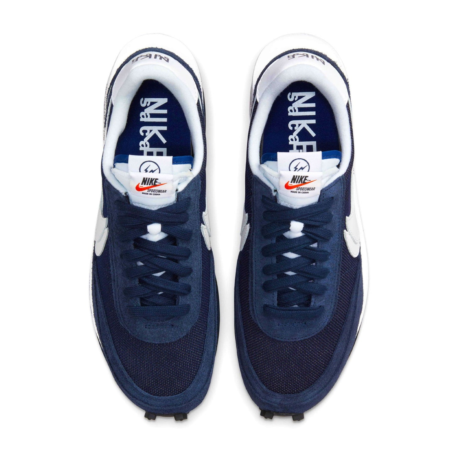 Fragment Design x sacai x Nike LDV Waffle 'Blackened Blue' — UK 3 | EU 35.5 | US 3.5 — Back View