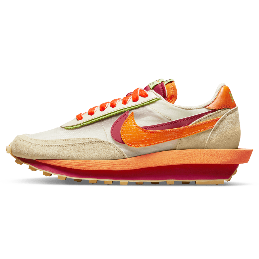 sacai x Clot x LDWaffle 'Net Orange Blaze' — UK 3 | EU 35.5 | US 3.5 — Front View