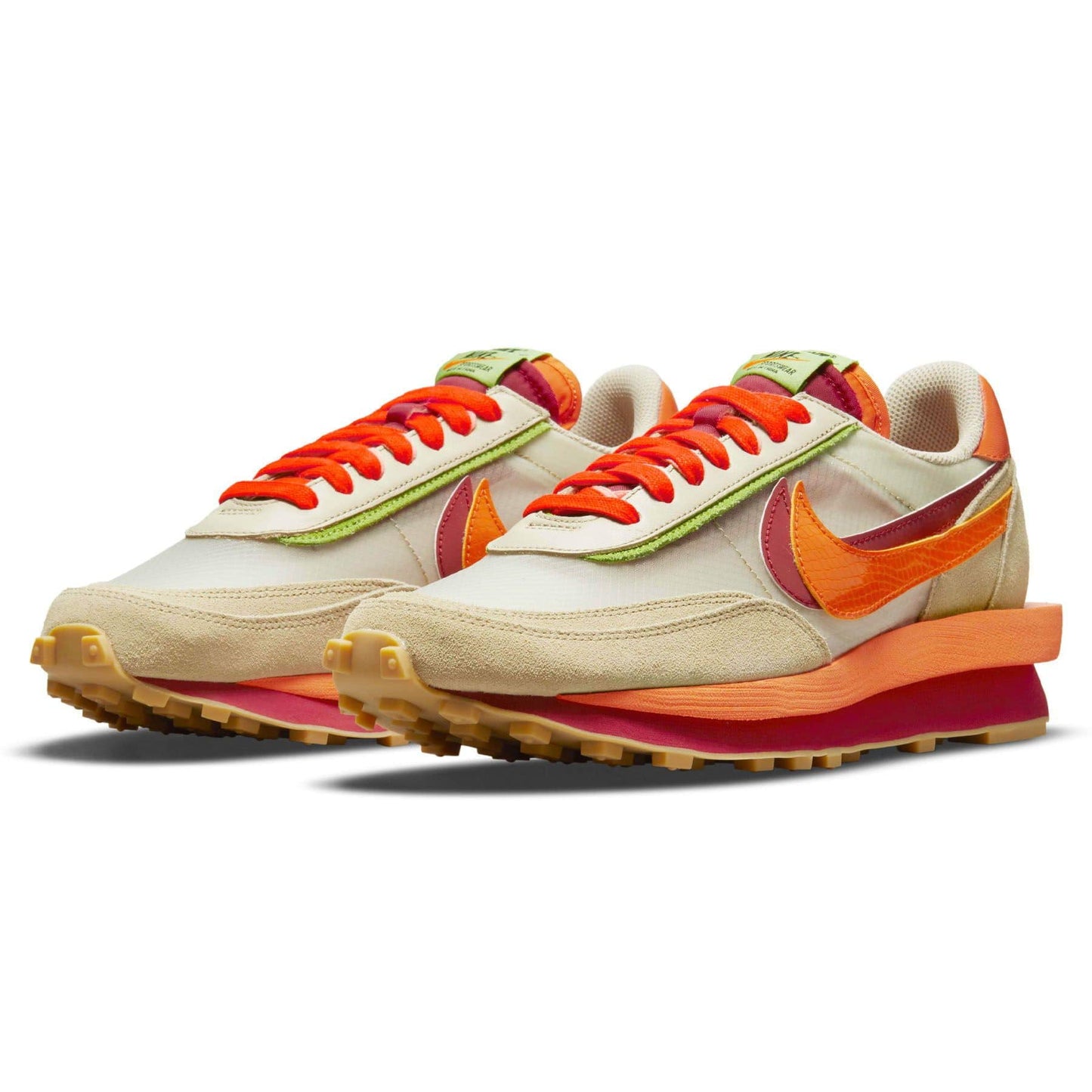sacai x Clot x LDWaffle 'Net Orange Blaze' — UK 3 | EU 35.5 | US 3.5 — Side View