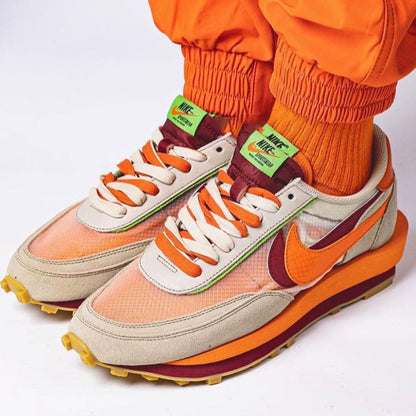 sacai x Clot x LDWaffle 'Net Orange Blaze' — UK 3 | EU 35.5 | US 3.5 — Lifestyle View