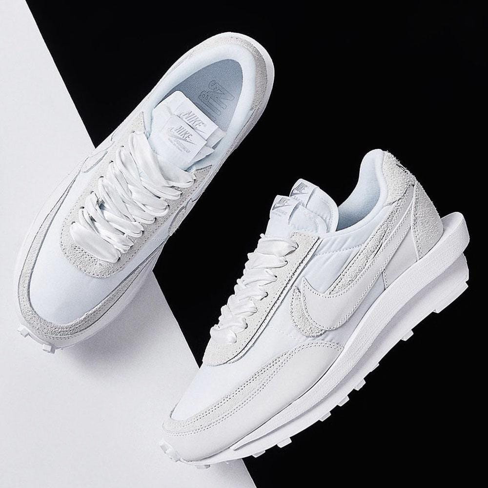 Sacai x Nike LDWaffle 'White Nylon' — UK 3 | EU 35.5 | US 3.5 — Lifestyle View