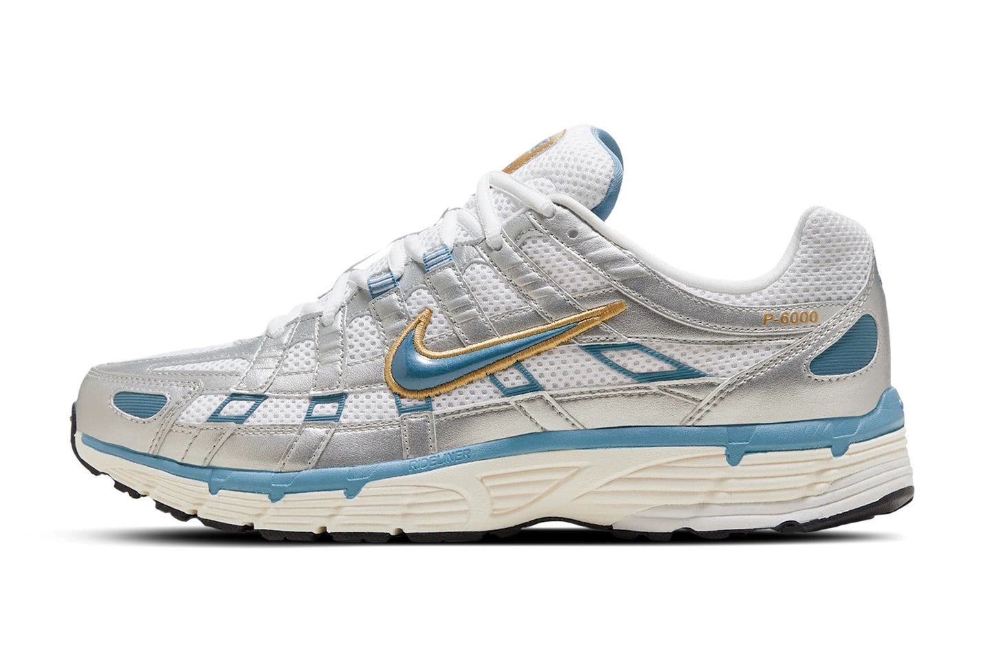 Nike P-6000 Metallic Silver Aegean Storm — 3.5 UK — Front View