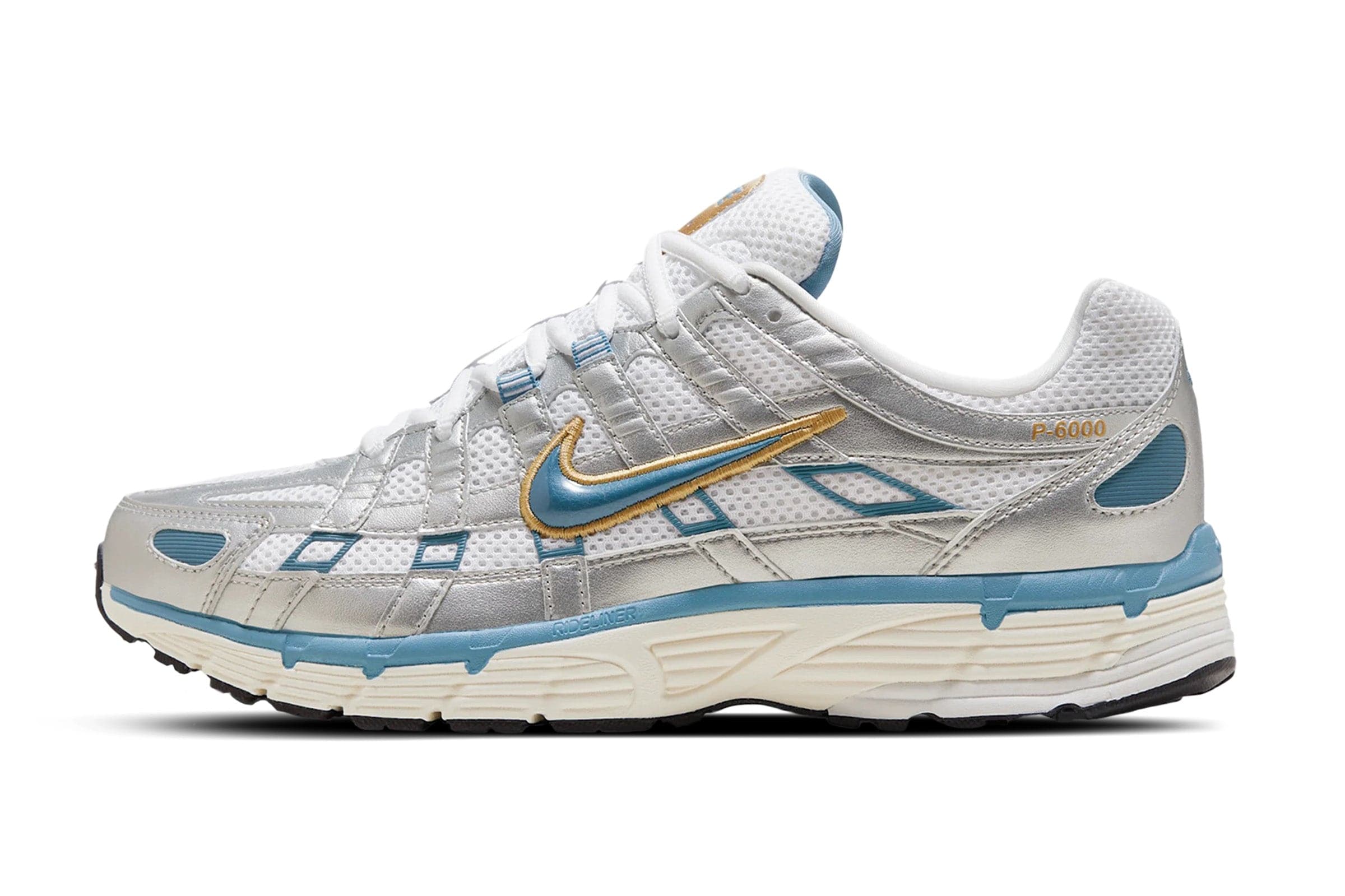 Nike P-6000 Metallic Silver Aegean Storm — 3.5 UK — Front View