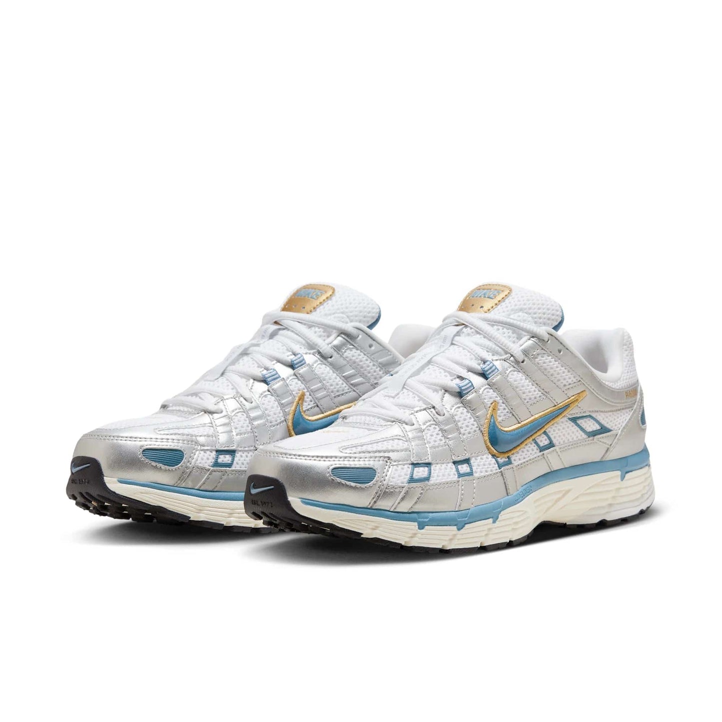 Nike P-6000 Metallic Silver Aegean Storm — 3.5 UK — Back View