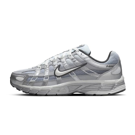 Nike P-6000 Metallic Silver Summit White-Wolf Grey — 4 UK — Front View