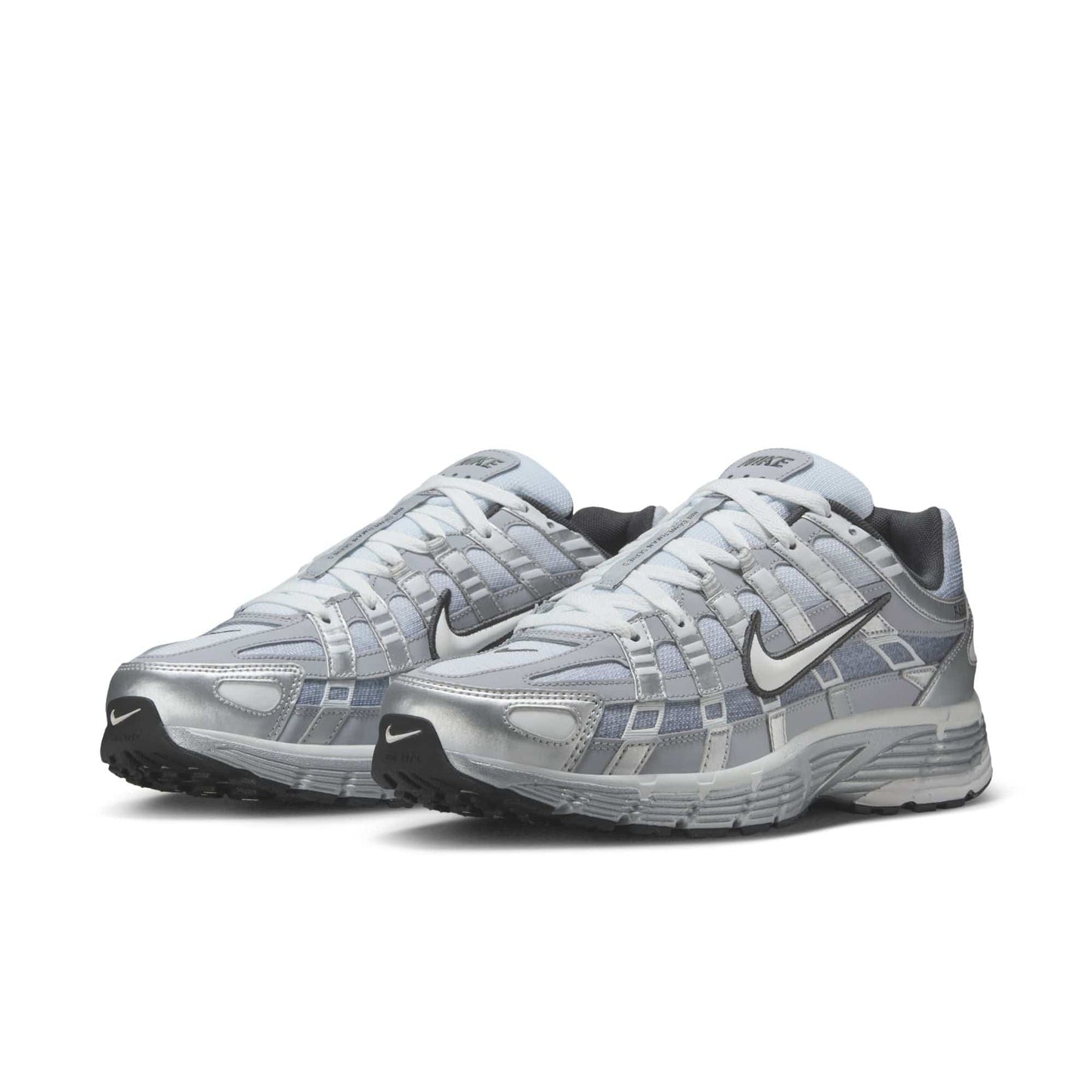 Nike P-6000 Metallic Silver Summit White-Wolf Grey — 4 UK — Top View