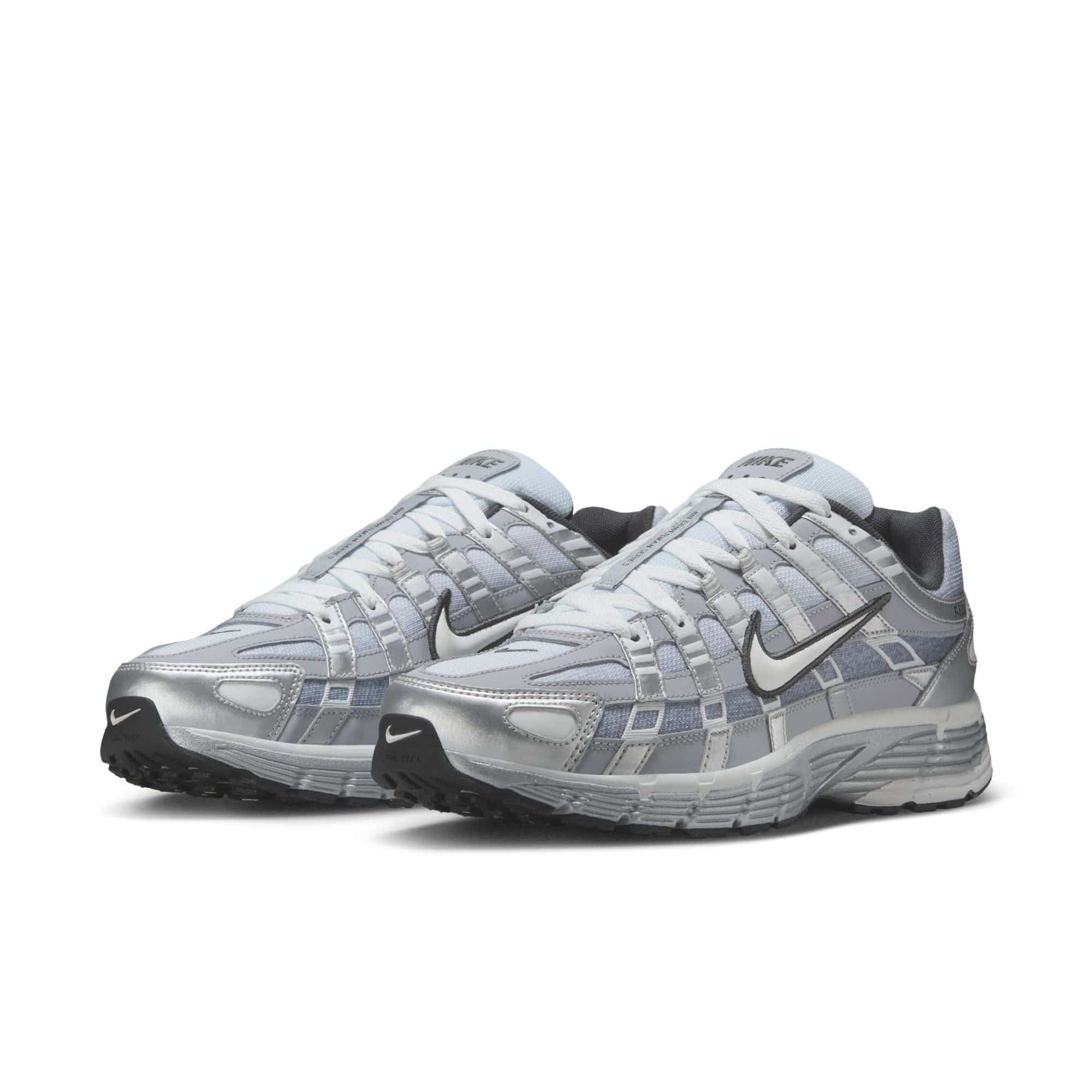 Nike P-6000 Metallic Silver Summit White-Wolf Grey — 4 UK — Top View