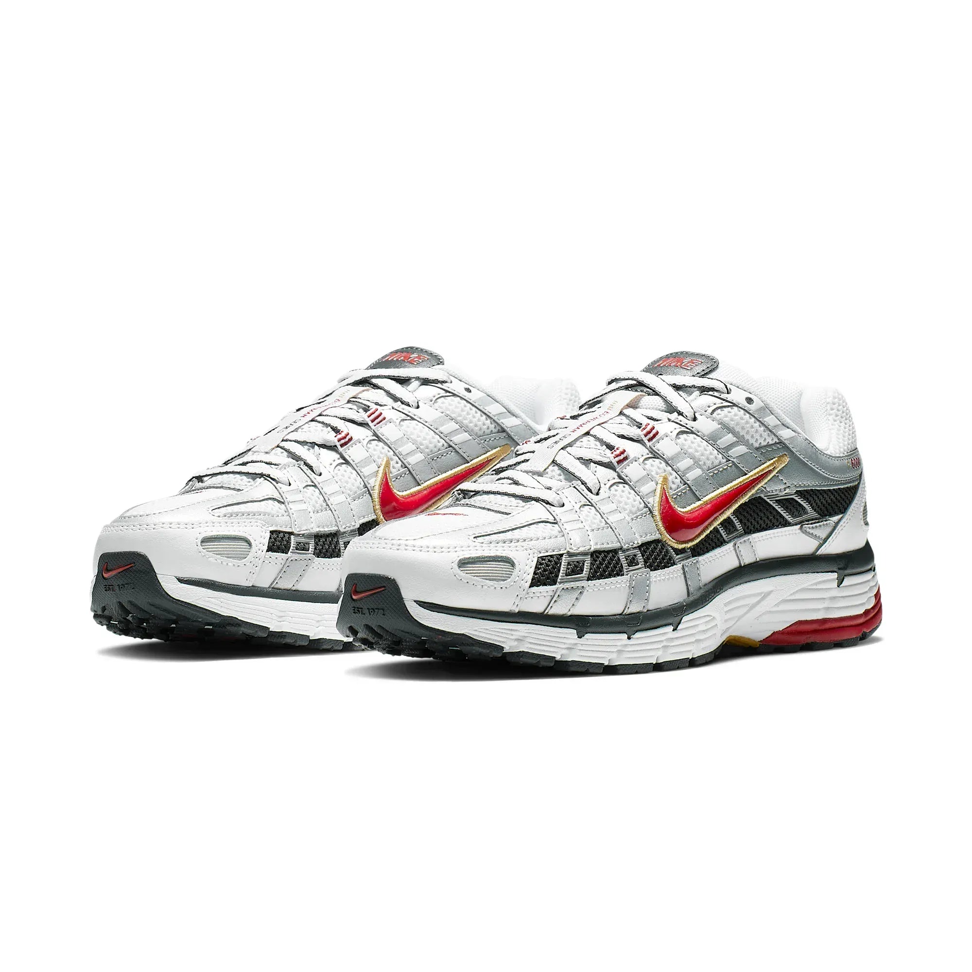 Nike P-6000 White Gold Red W — 2.5 UK — Top View