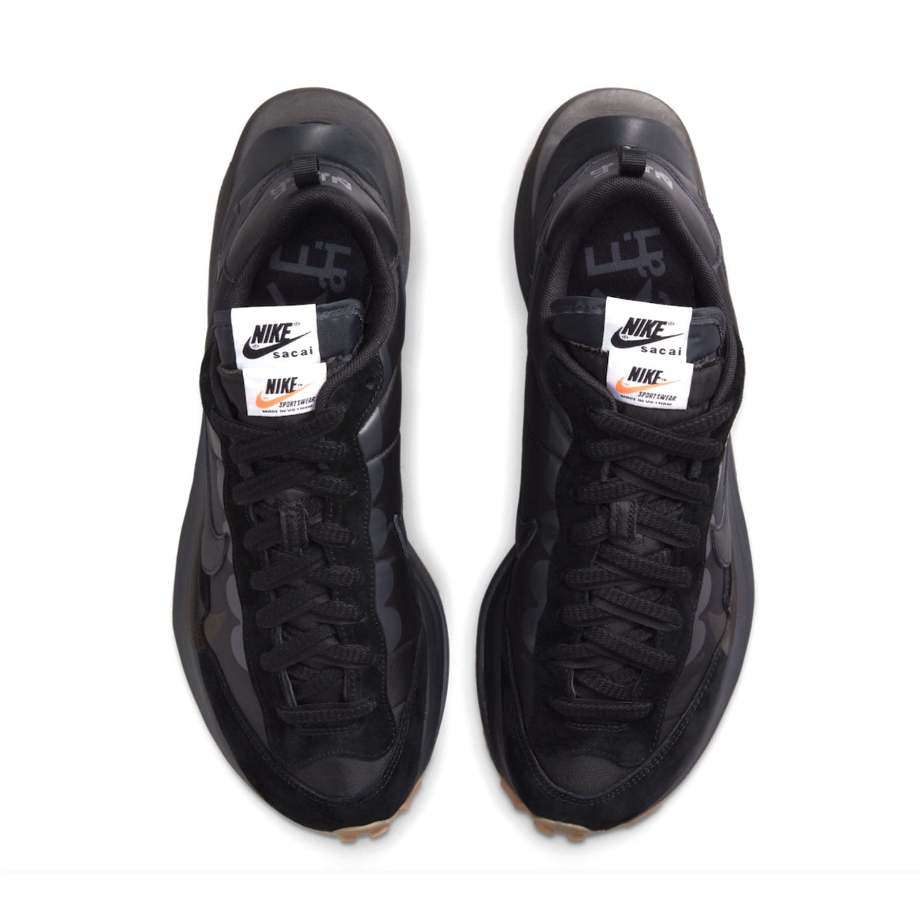 Sacai x Nike VaporWaffle 'Black Gum' — UK 3 | EU 35.5 | US 3.5 — Back View