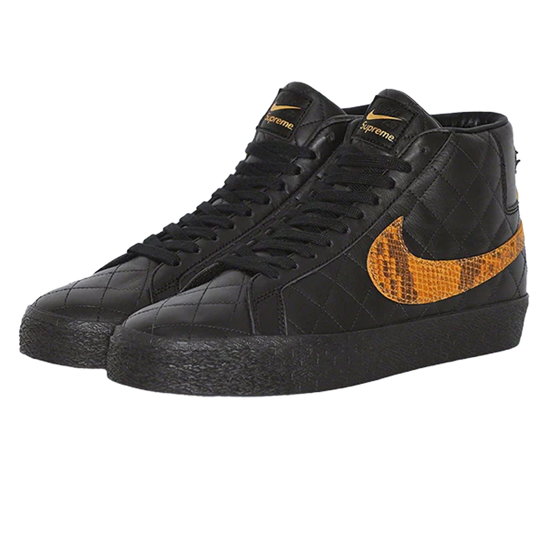 Supreme x Zoom Blazer Mid QS SB 'Black Snakeskin' — UK 3 | EU 35.5 | US 3.5 — Side View