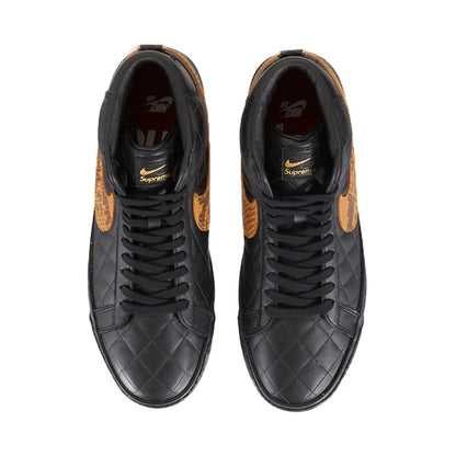 Supreme x Zoom Blazer Mid QS SB 'Black Snakeskin' — UK 3 | EU 35.5 | US 3.5 — Top View